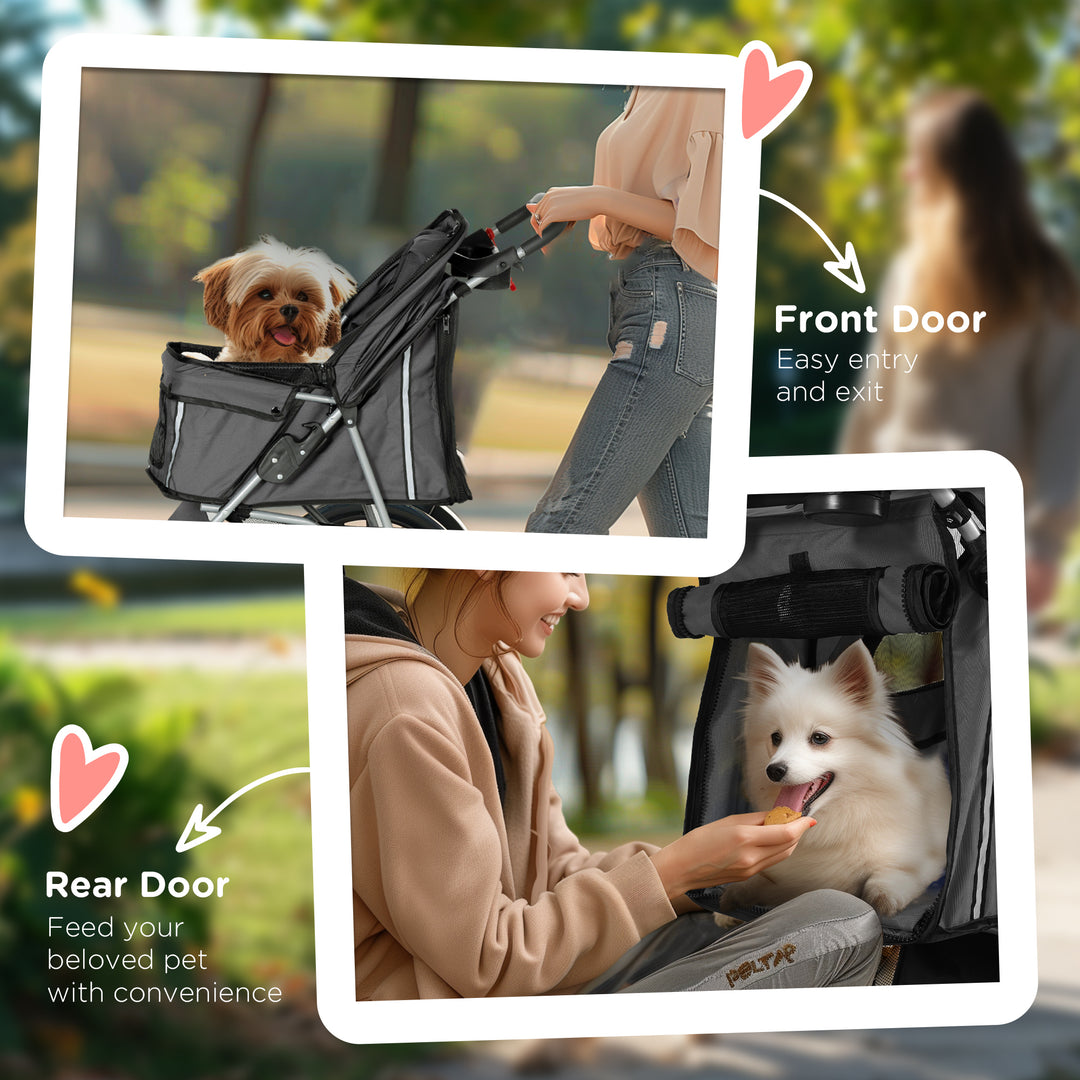 Pet Stroller w/ Zipper for Small and Miniature Dogs