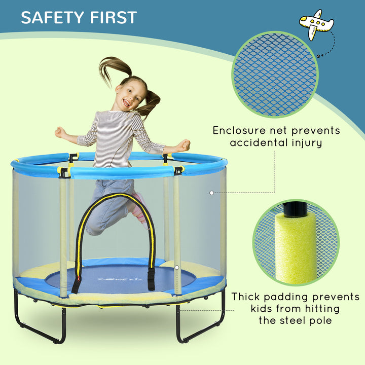 140 cm Kids Trampoline Indoor Bouncer Jumper with Security Enclosure Net