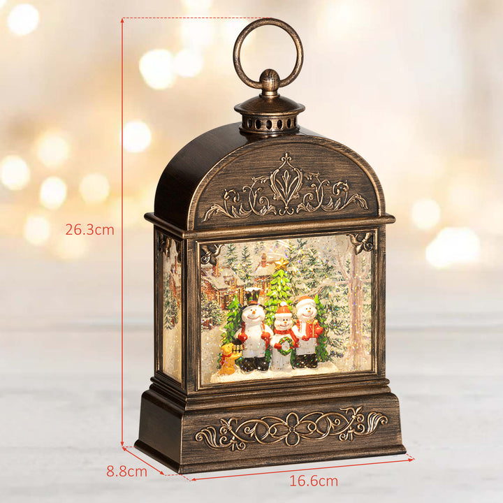 Christmas Snow Globe Lantern with Lights and Music