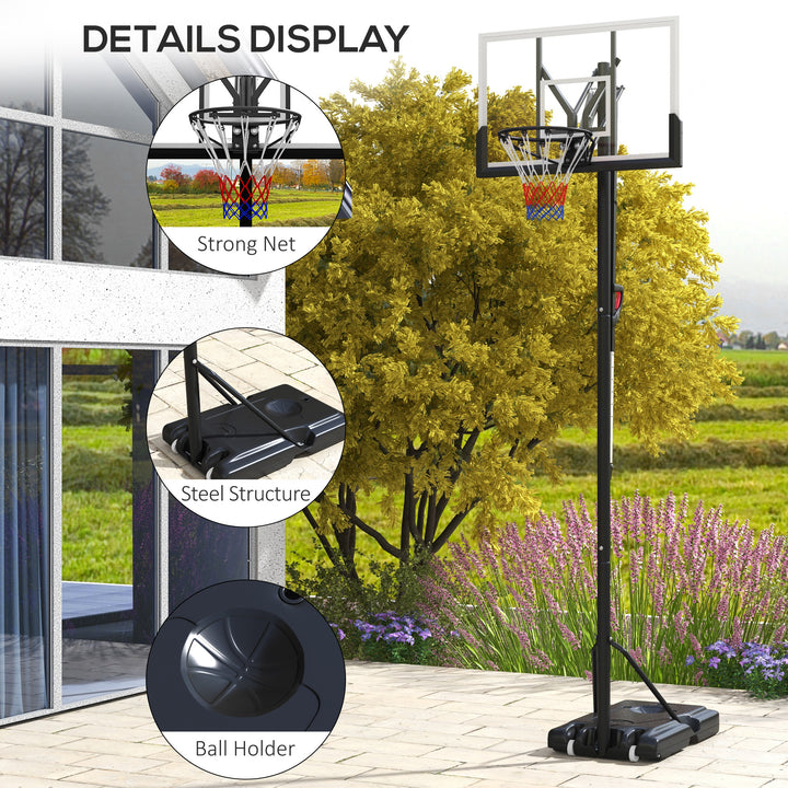 6 Level Height Adjustable Freestanding Basketball Hoop and Stand with Wheels