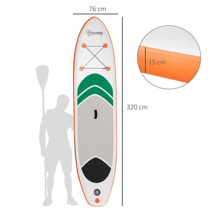 10'6" x 30" x 6" Inflatable Non-Slip Paddle Stand Up Board w/ Adjustable Aluminium Paddle