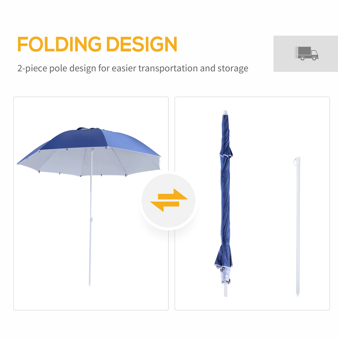 2m Beach Umbrella: UV-Protective Parasol