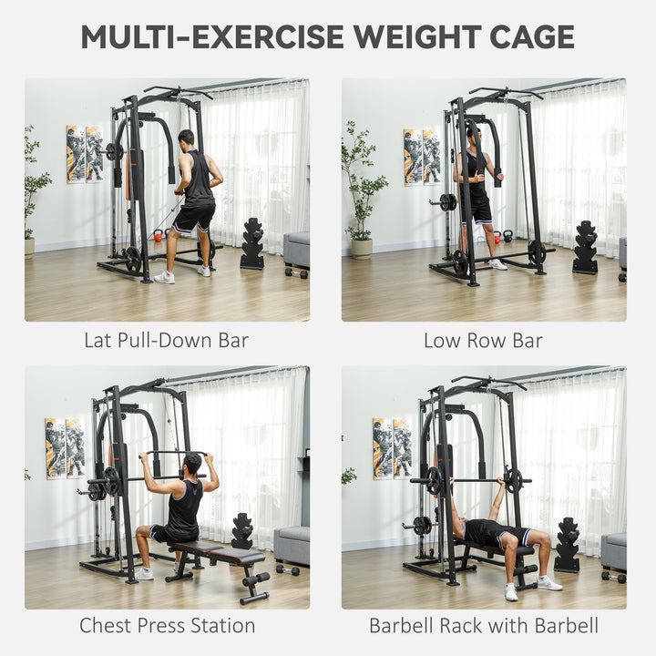 3 In 1 Smith Machine with Dual Cable Pulley System