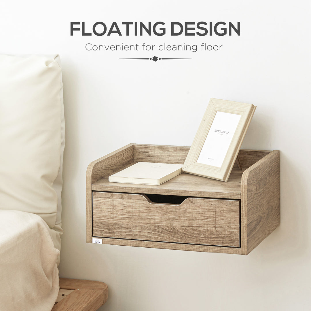 HOMCOM Floating Bedside Cabinet with Drawer