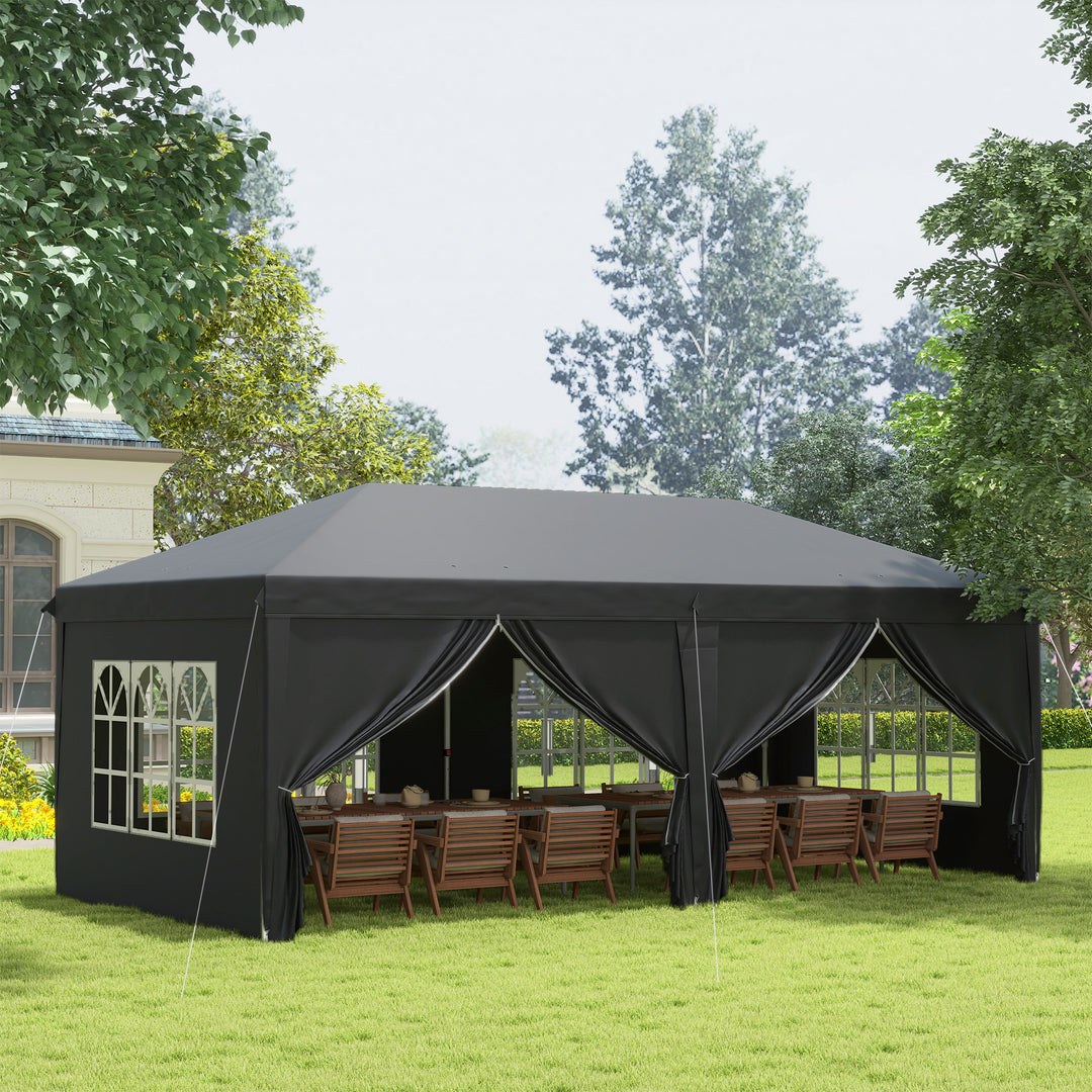 3 x 6 m Pop Up Gazebo with Sides and Windows