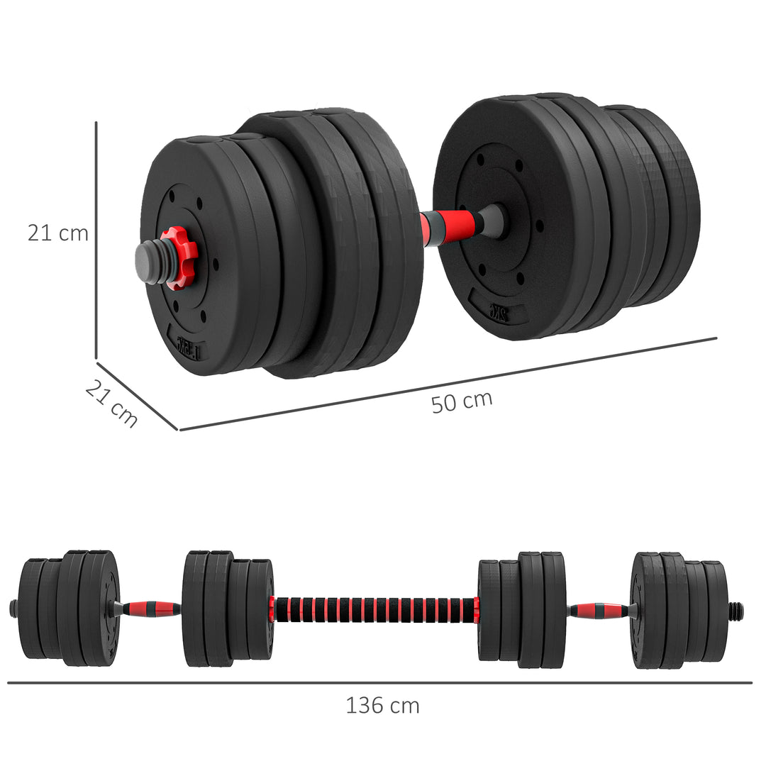 30kg 2 IN 1 Adjustable Dumbbells Weight Set