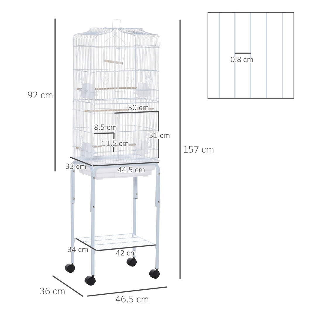 Metal Parrot Cage: Spacious Abode with Breeding Stand & Wheels