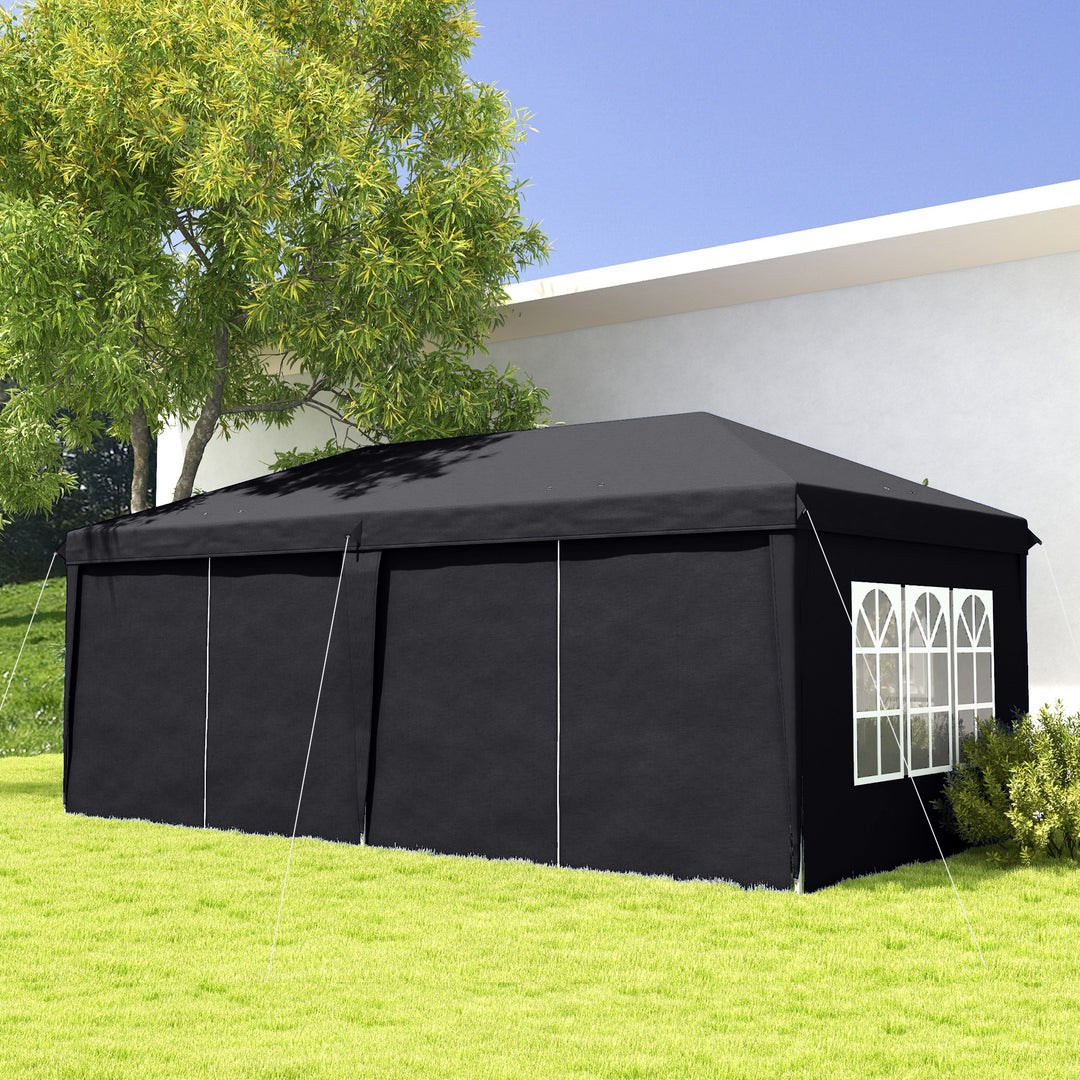 3 x 6 m Pop Up Gazebo with Sides and Windows