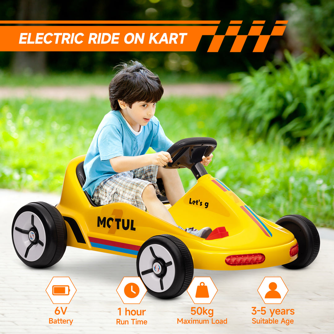 6V Electric Go Kart for Kids with Music