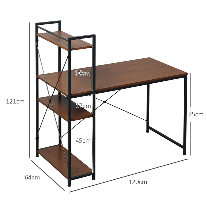 HOMCOM Workstation Desk with Bookshelf