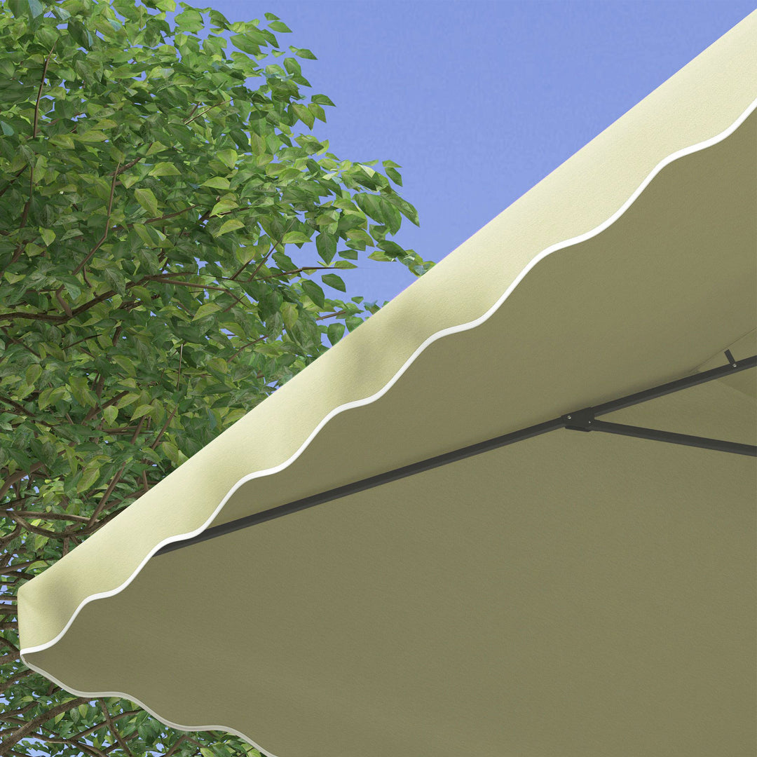 2.5m Square Double Top Garden Parasol Cantilever Umbrella with Ruffles