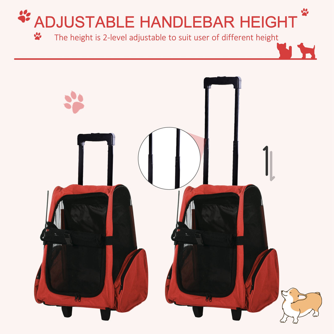 Pet Backpack Trolley: Telescopic Handle Carrier for Furry Friends on the Go