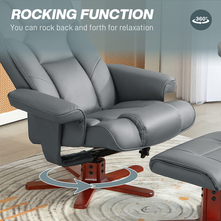 Leather Recliner Chair wirh Footstool