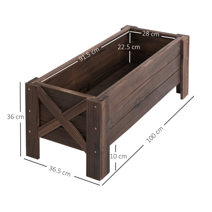 Garden Raised Bed Planter Grow Containers for Outdoor Patio Plant Flower Vegetable Pot Fir Wood