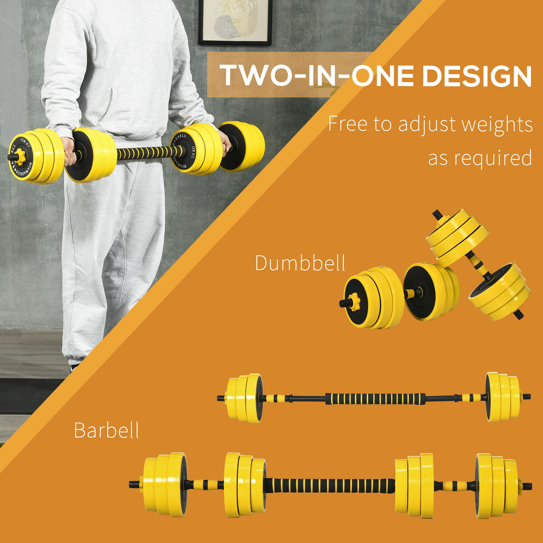 Adjustable Dumbbell Set: 30kg Weight Plates with Bar Clamps & Rod