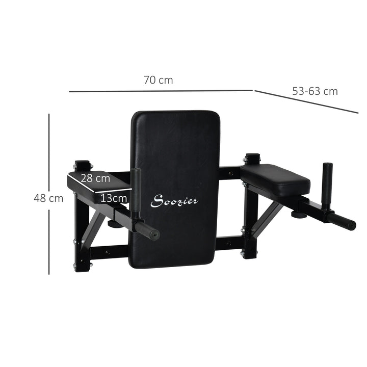 Wall Mounted Dip Station Rack-Black