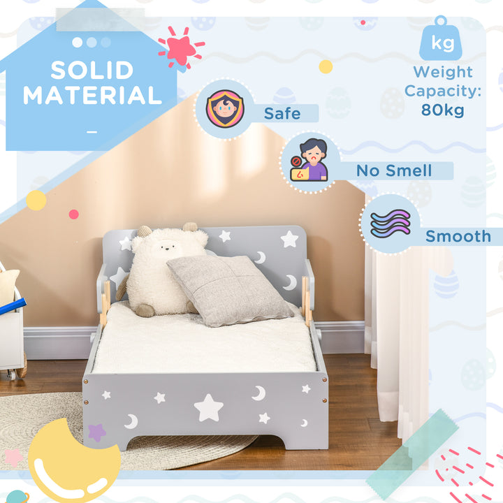 Kids Toddler Bed with Star & Moon Patterns