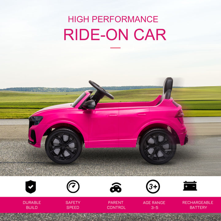 Kids Electric Ride On Car Compatible 6V Battery-powered Audi RS Q8 Toy with Remote Control Lights USB MP3 Bluetooth Pink