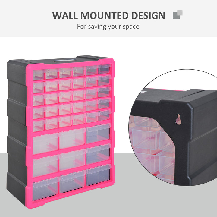 Organiser Cabinet: 39 Drawer Plastic Storage Unit for Small Parts