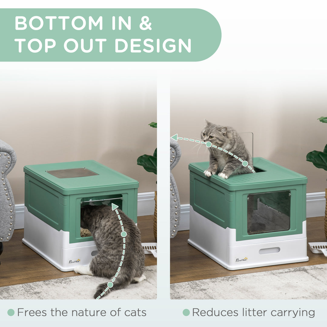 Enclosed Cat Litter Box with Scoop