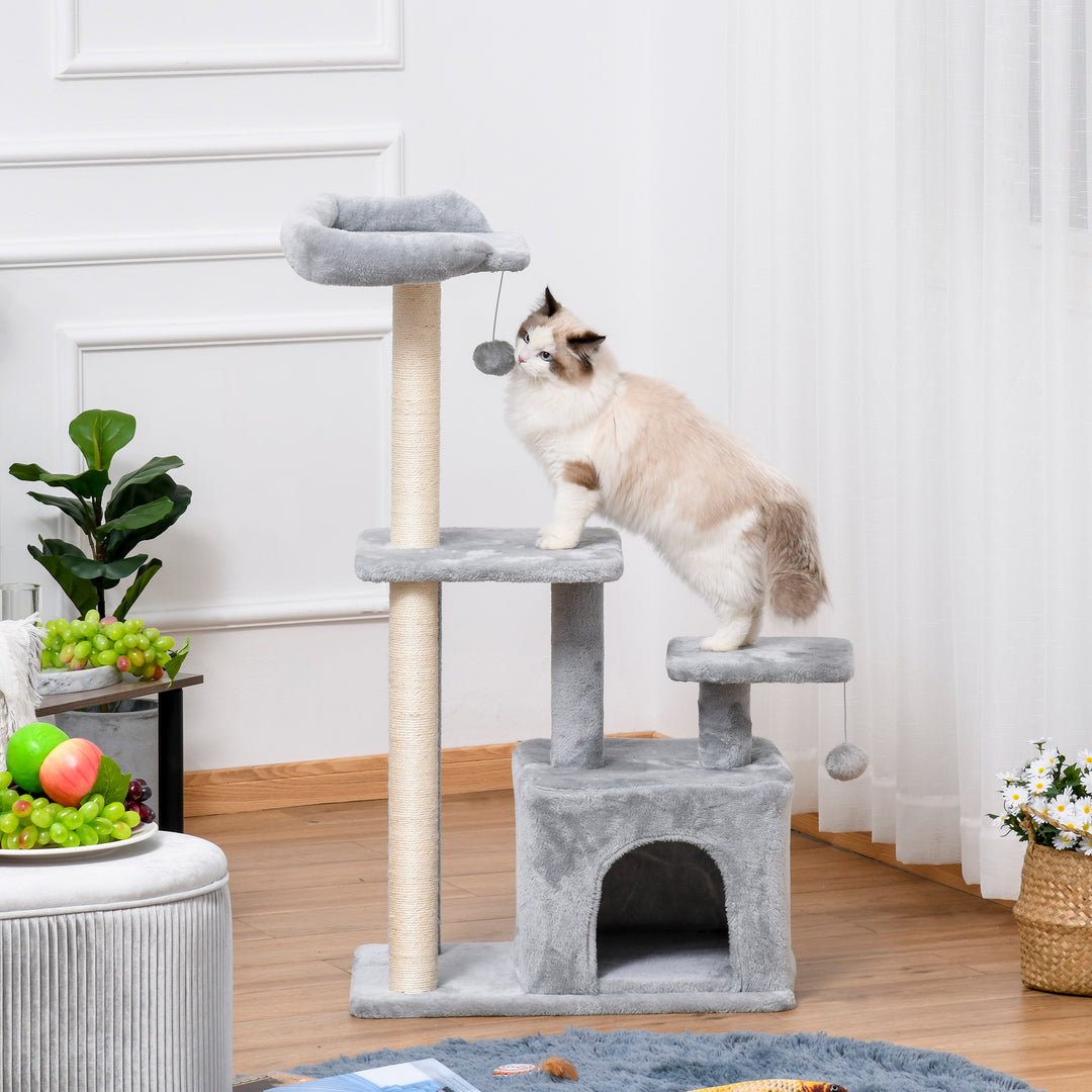 Feline Fun Tower: 114cm Tall Activity Centre with Scratching Posts