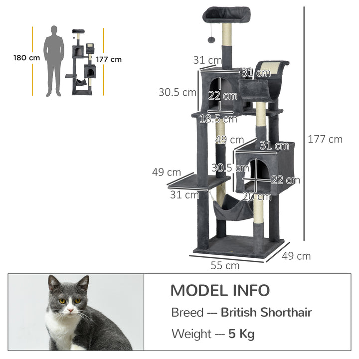 177cm Cat Tree for Indoor Cats