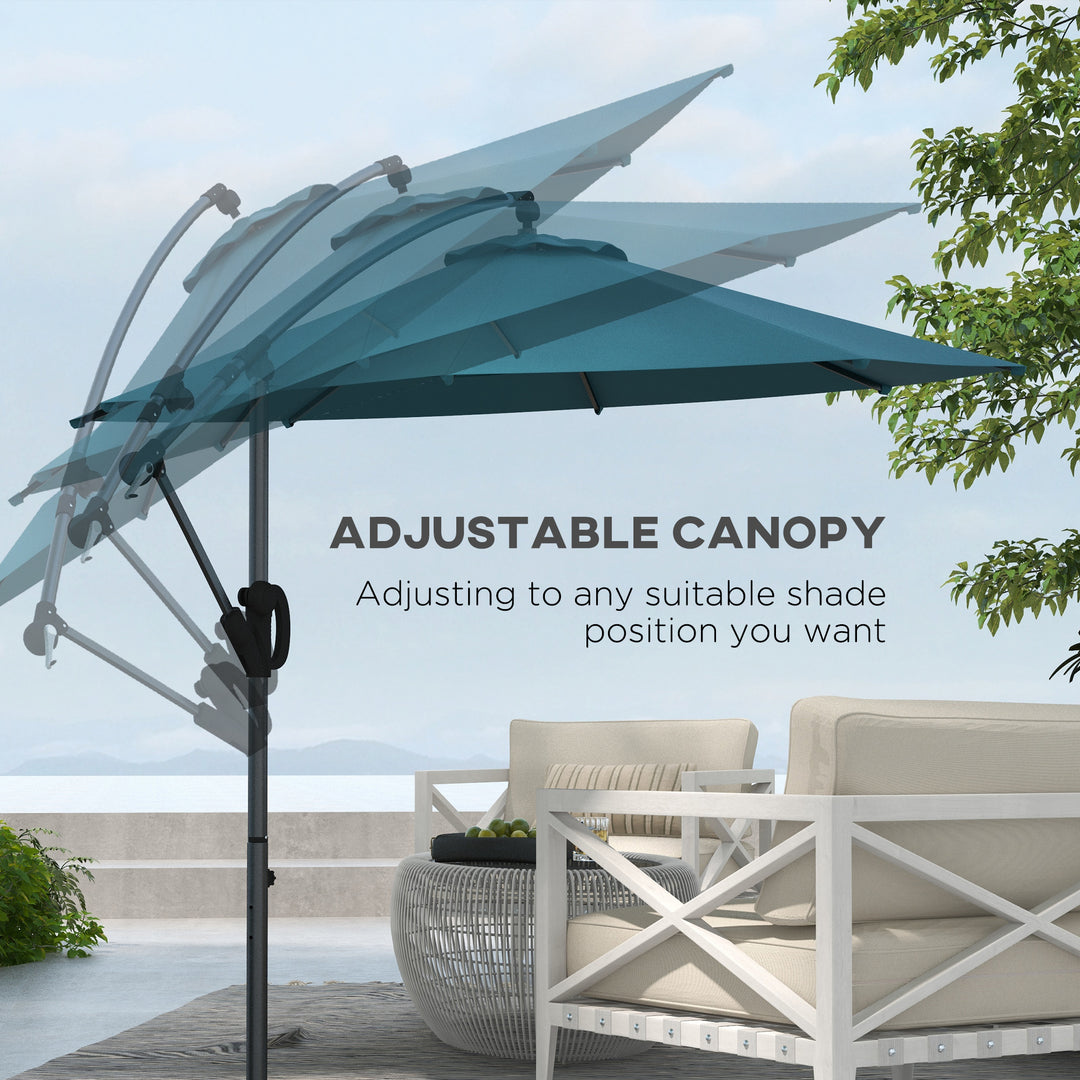 Waterproof Cantilever Parasol 3(m) with Cross Base