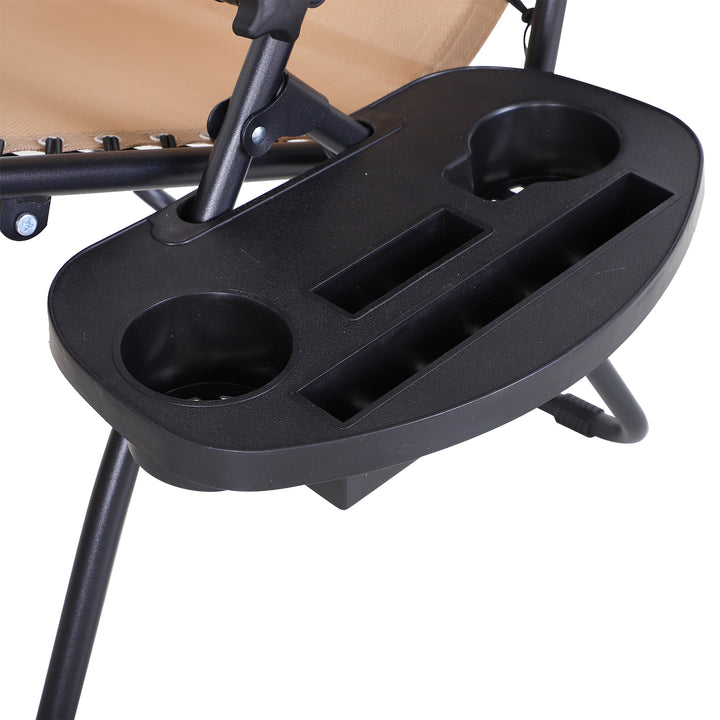 Outdoor Zero Gravity Recliner Chair with Canopy Shade and Cup Holder