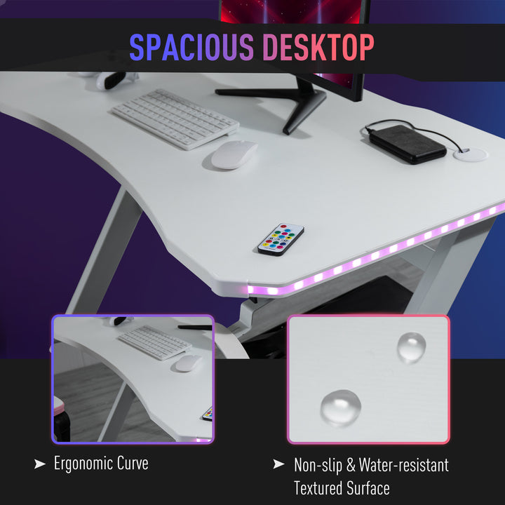 HOMCOM Gaming Desk with LED