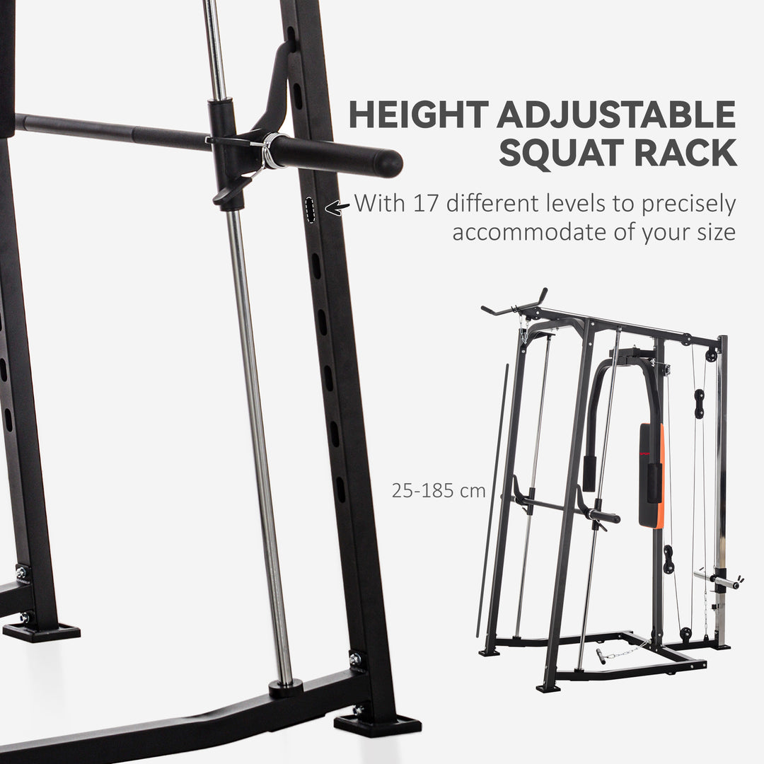 3 In 1 Smith Machine with Dual Cable Pulley System