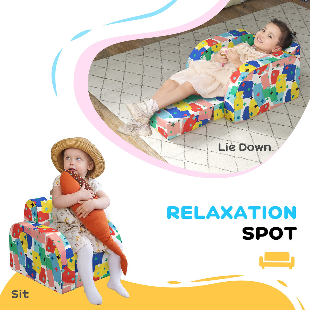 Foldable Toddler Chair Soft Snuggle Sponge Filled for Bedroom Playroom