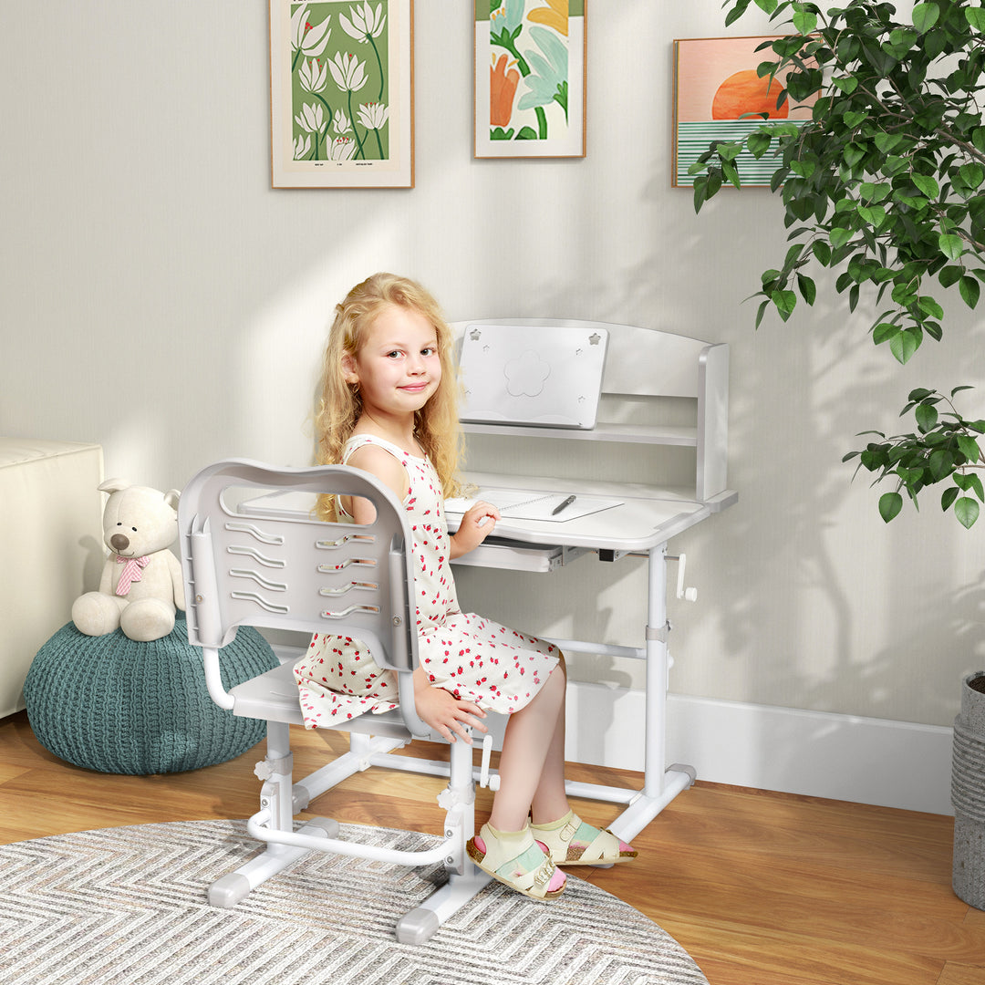 Height Adjustable Kids Study Table and Chair Set