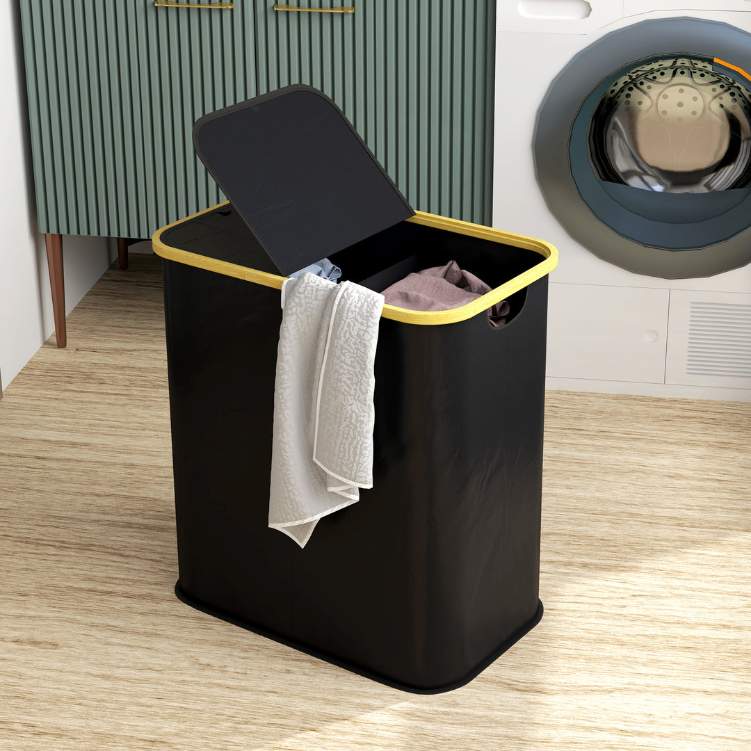 Double Laundry Basket With Lid