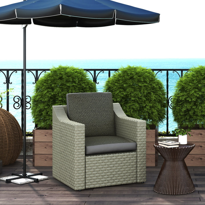 Patio Chair Cushion Refresh: 2-Piece Back and Seat Set in Fabric & PE Rattan