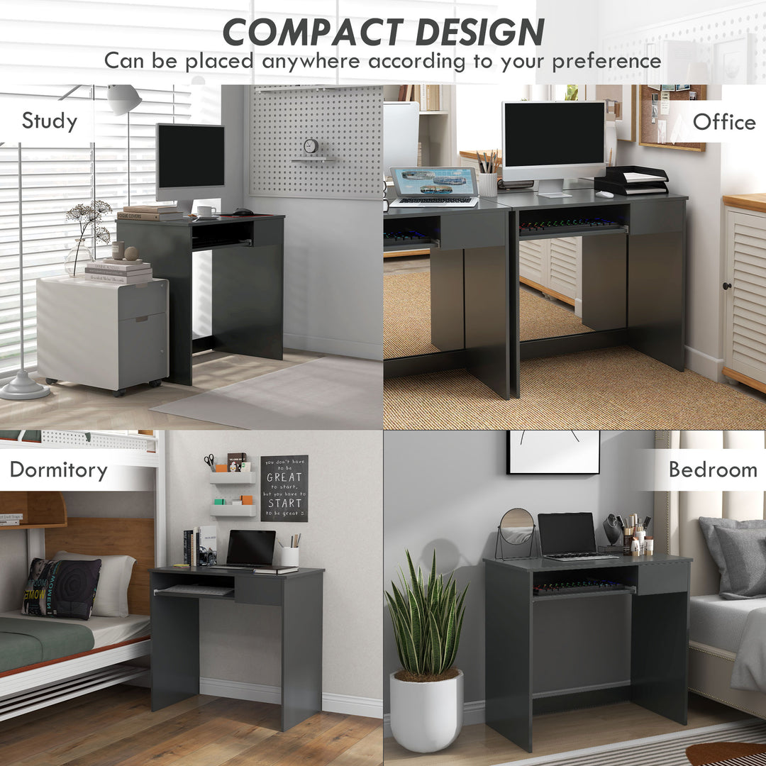 Computer Table with Keyboard Tray and Drawer