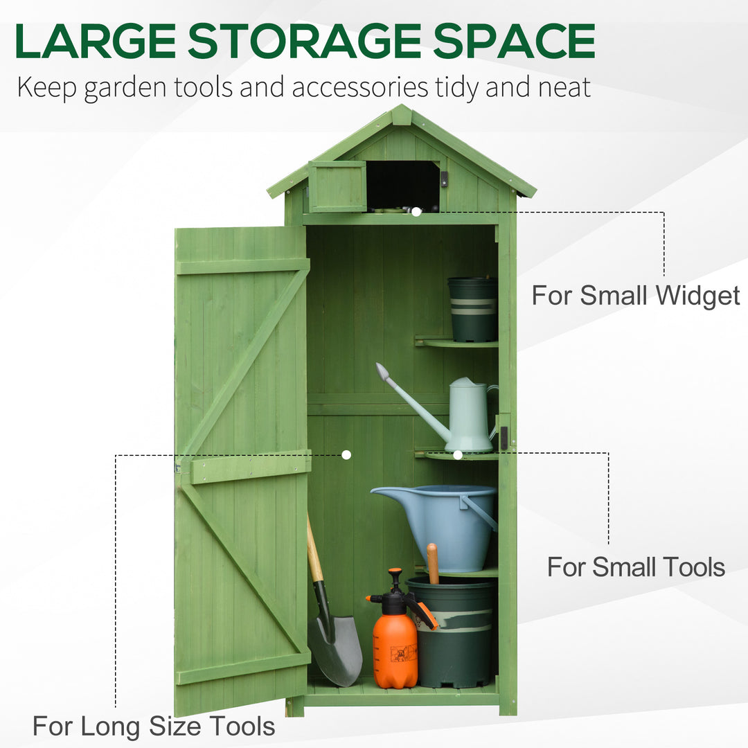 Garden Shed Vertical Utility 3 Shelves Shed Wood Outdoor Garden Tool Storage Unit Storage Cabinet