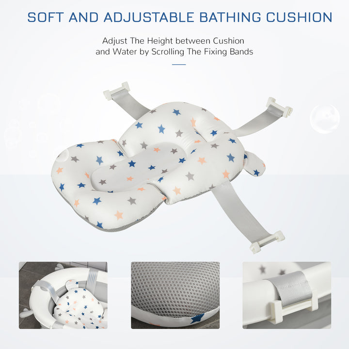 Foldable Portable Baby Bathtub w/ Baby Bath Temperature-Induced Water Plug for 0-3 years