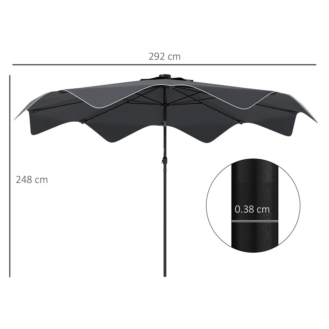 Solar Patio Umbrella with LED and Tilt