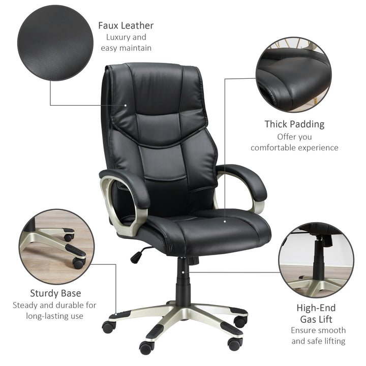 HOMCOM Comfortable Desk Chair, Black