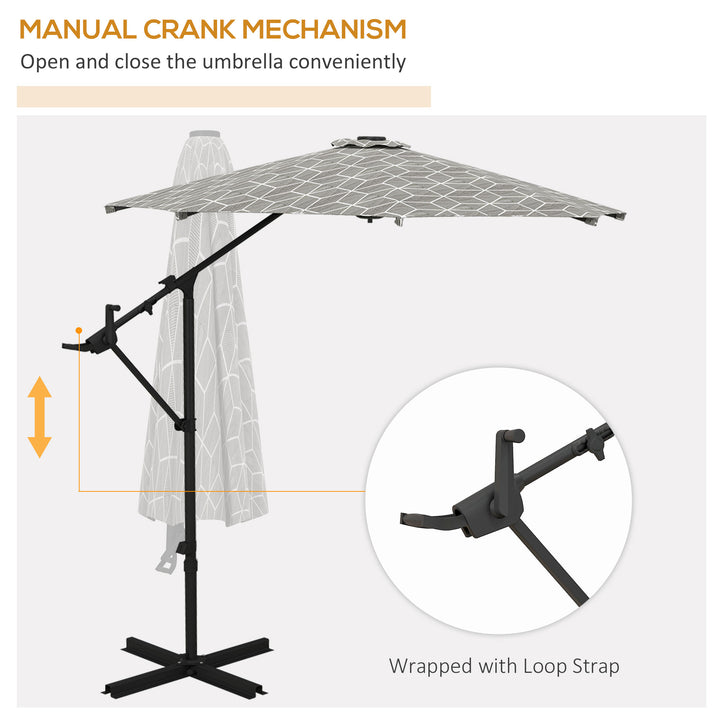 Waterproof 3(m) Convertible Cantilever Parasol and Centre-post Garden Parasol with Cross Base