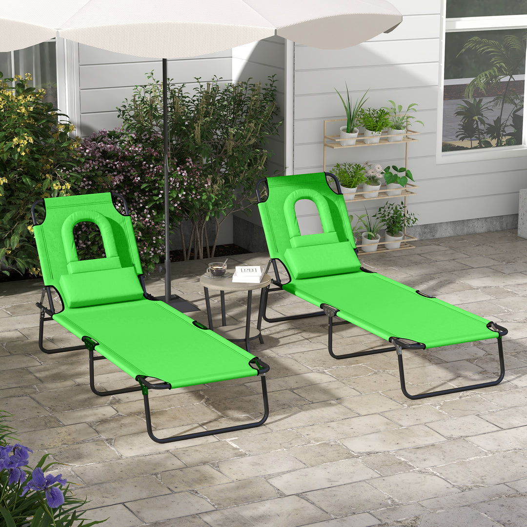 Foldable Sun Lounger Duo