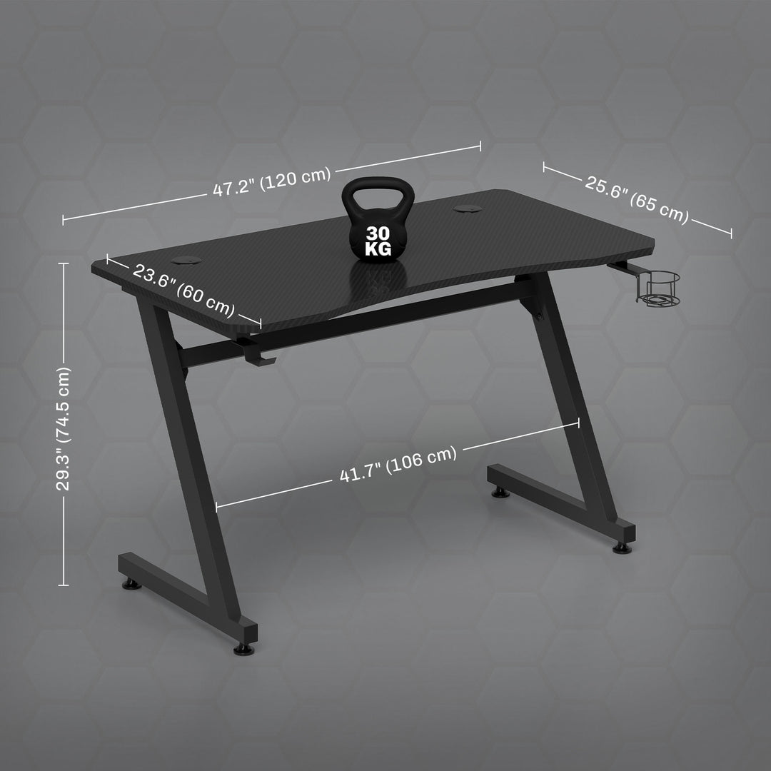 HOMCOM Ergonomic Gaming Desk