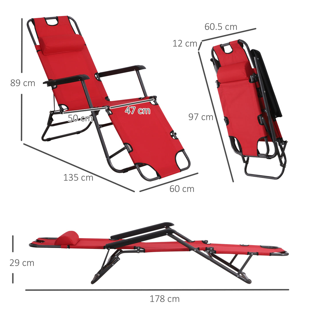 Adjustable Garden Loungers with Pillow