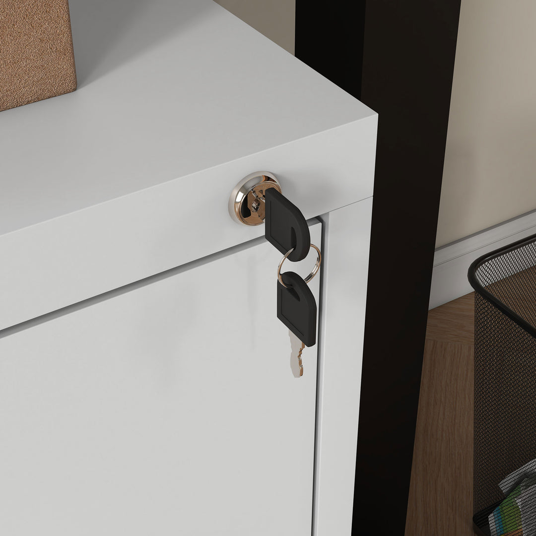 Two-Drawer Modern Steel Filing Cabinet with Central-Locking Mechanism