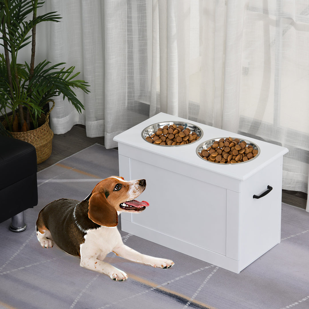 Elevated Pet Feeder Station with Storage