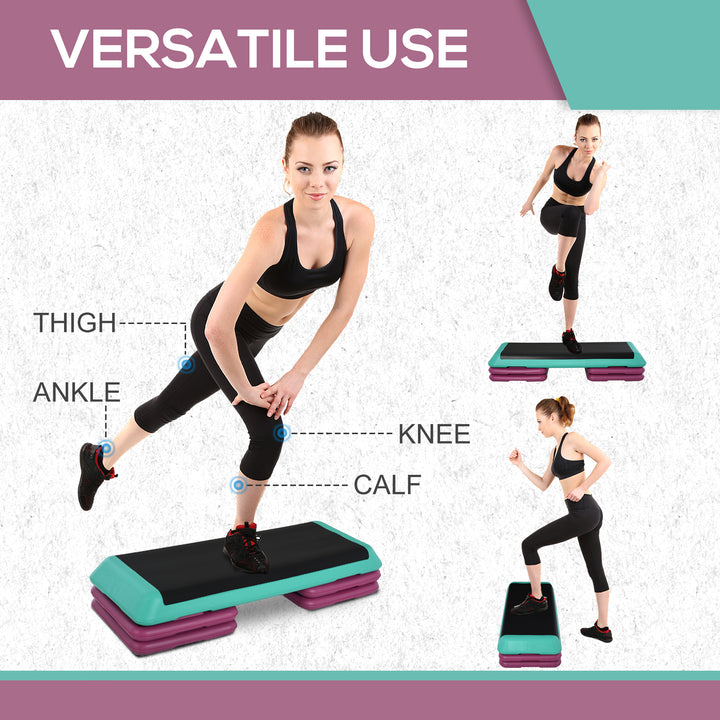 Aerobic Step Platform: Adjustable 3-Level Exercise Stepper with Non-Slip Surface