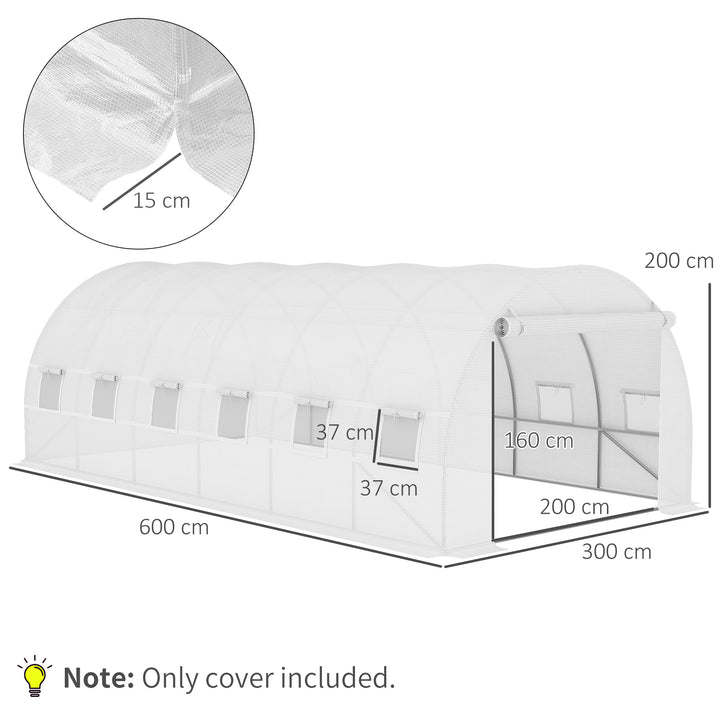 Greenhouse Replacement Cover ONLY Winter Garden Plant PE Cover with Roll-up Windows Door