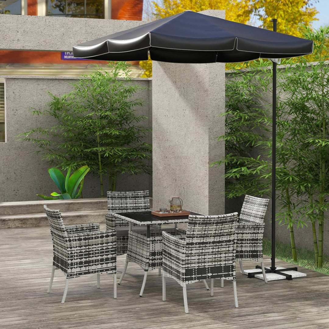 Outdoor Dining Set 5 Pieces Patio Conservatory with Tempered Glass Tabletop