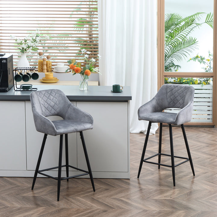 Set of 2 Bar stools With Backs