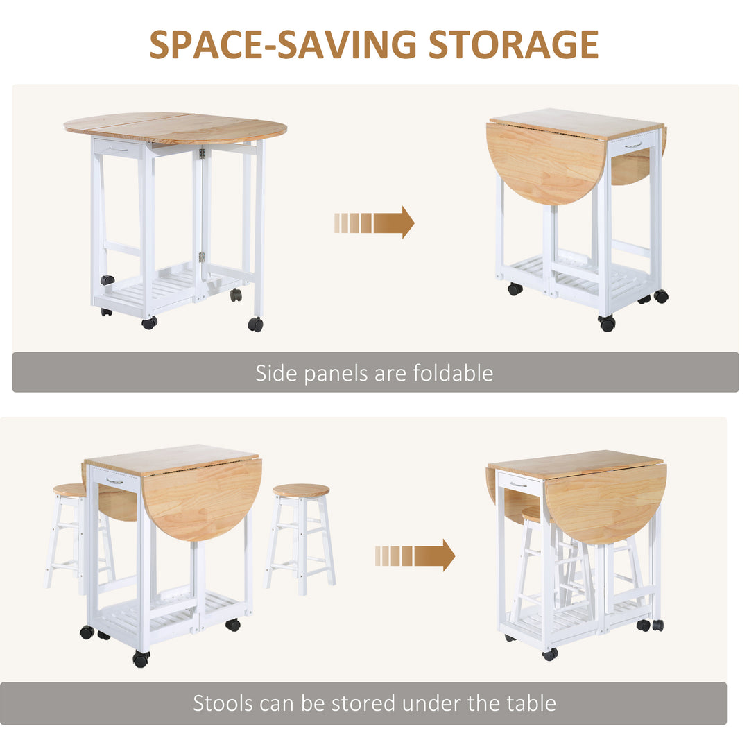 Bar Table and Stools with Storage Shelf